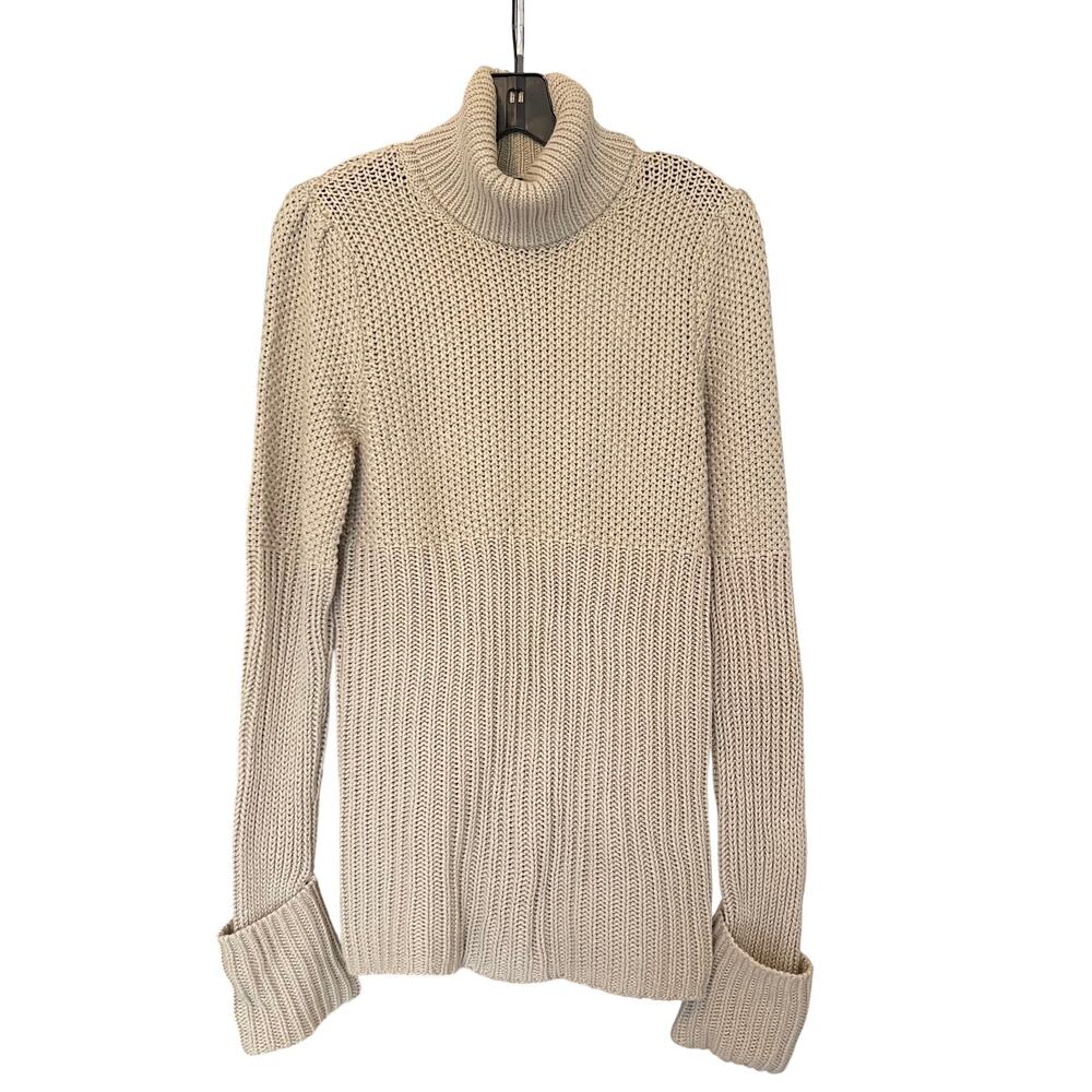 Moda International Women's Chunky Knit Sweater Dress Beige Cream SZ Large
